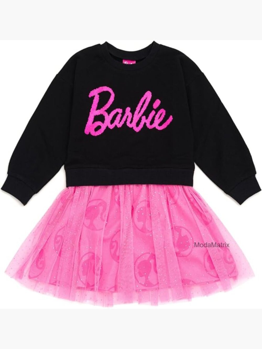 Glitter Tulle Tutu Dress Long Sleeve Toddler Big Kid